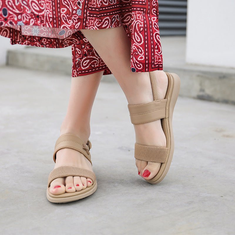 Casual Double Strap Ankle Sandals with Buckle Closure - THEONE APPAREL