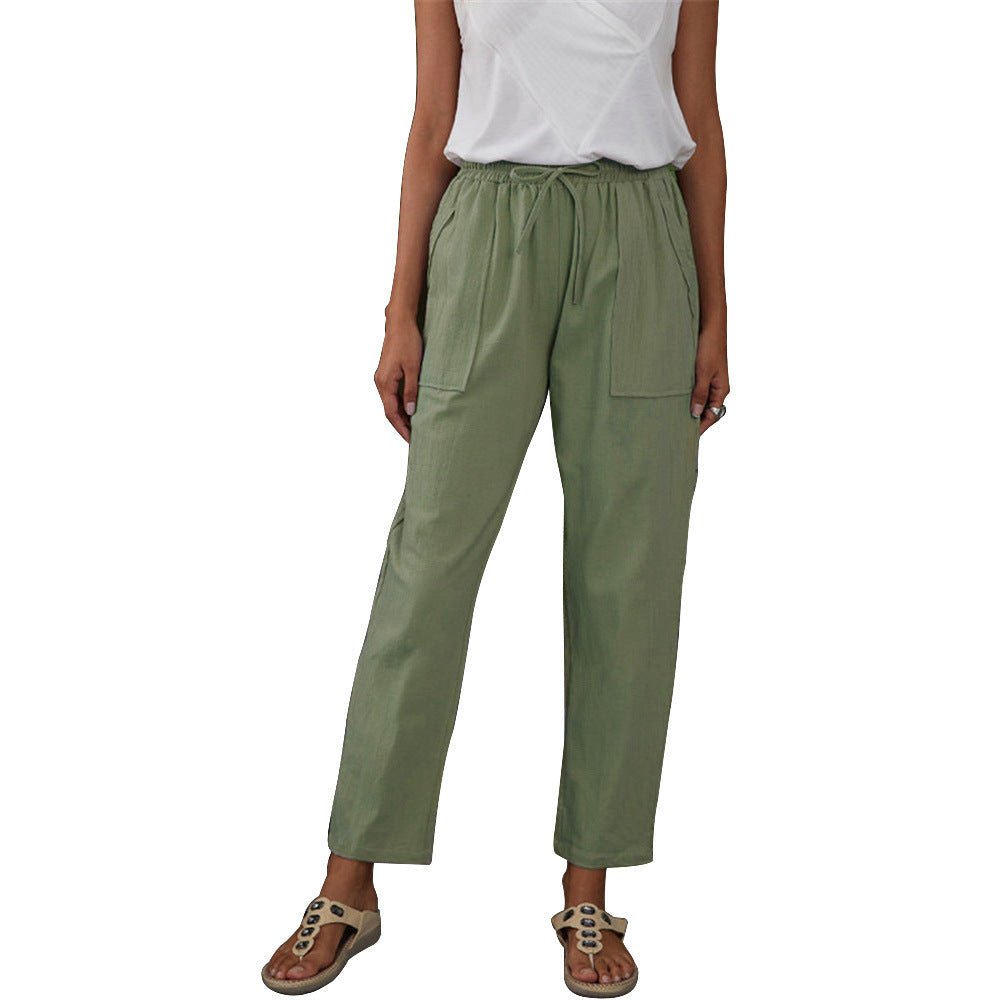 Casual Elastic Waist Straight leg Slacks - THEONE APPAREL