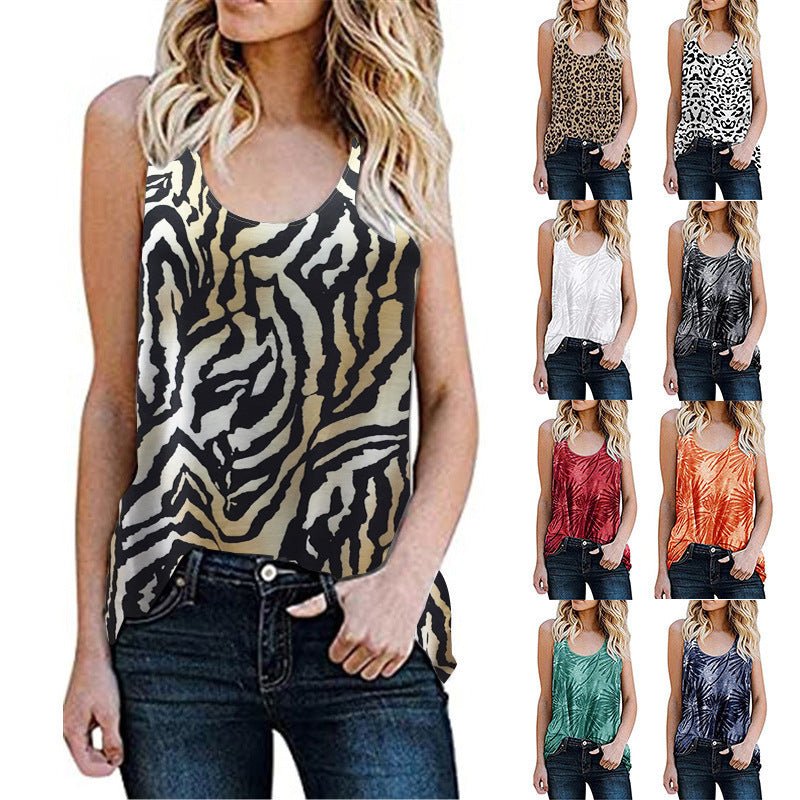 Casual Sleeveless Printed Graphic Tank Tops - THEONE APPAREL